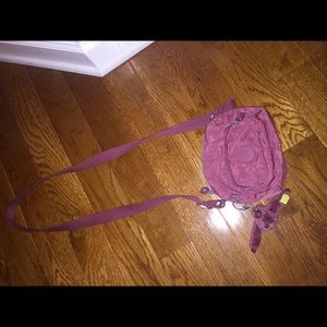 red/maroon mini kipling crossbody bag